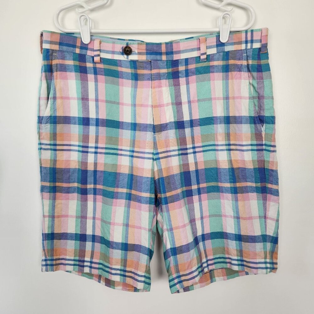 Brooks‎ Brothers Baird McNutt Irish Linen Men's Bermuda Shorts, 36 Inch Waist
